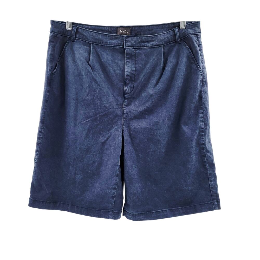 NYDJ Faded Blue Lift Tuck Technology Bermuda Shorts Women's Plus Size 18
